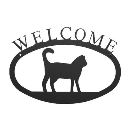 VILLAGE WROUGHT IRON Village Wrought Iron WEL-6-S Small Welcome Sign-Plaque - Cat WEL-6-S